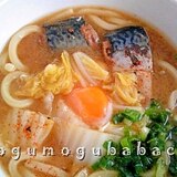 さば味噌煮缶でお手軽に♪さば味噌煮込みうどん